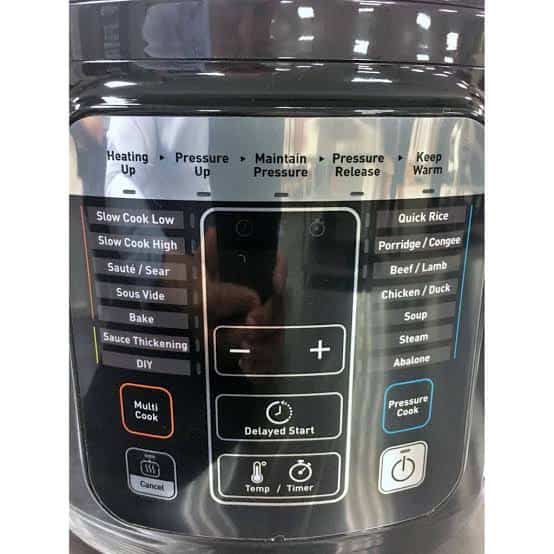 Preset your cooking time and it will automatically begin cooking when the time elapses.