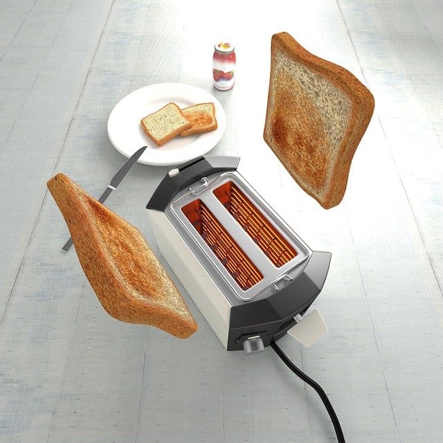  A pop-up toaster is primarily used for toasting slices of bread.  