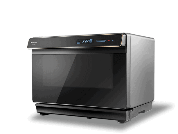 An all-black Panasonic NU-SC300 with sleek digital display. Best Oven for Baking - Shop Journey