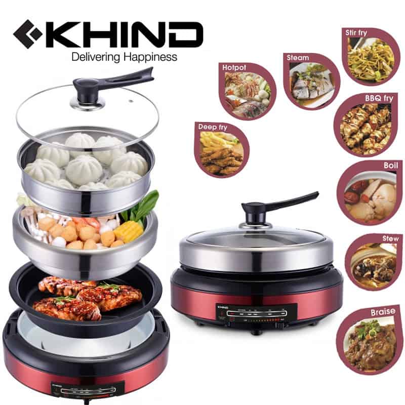 The Khind 8 in 1 Multi function cooker is one of the most versatile options on the list, with numerous functions.
