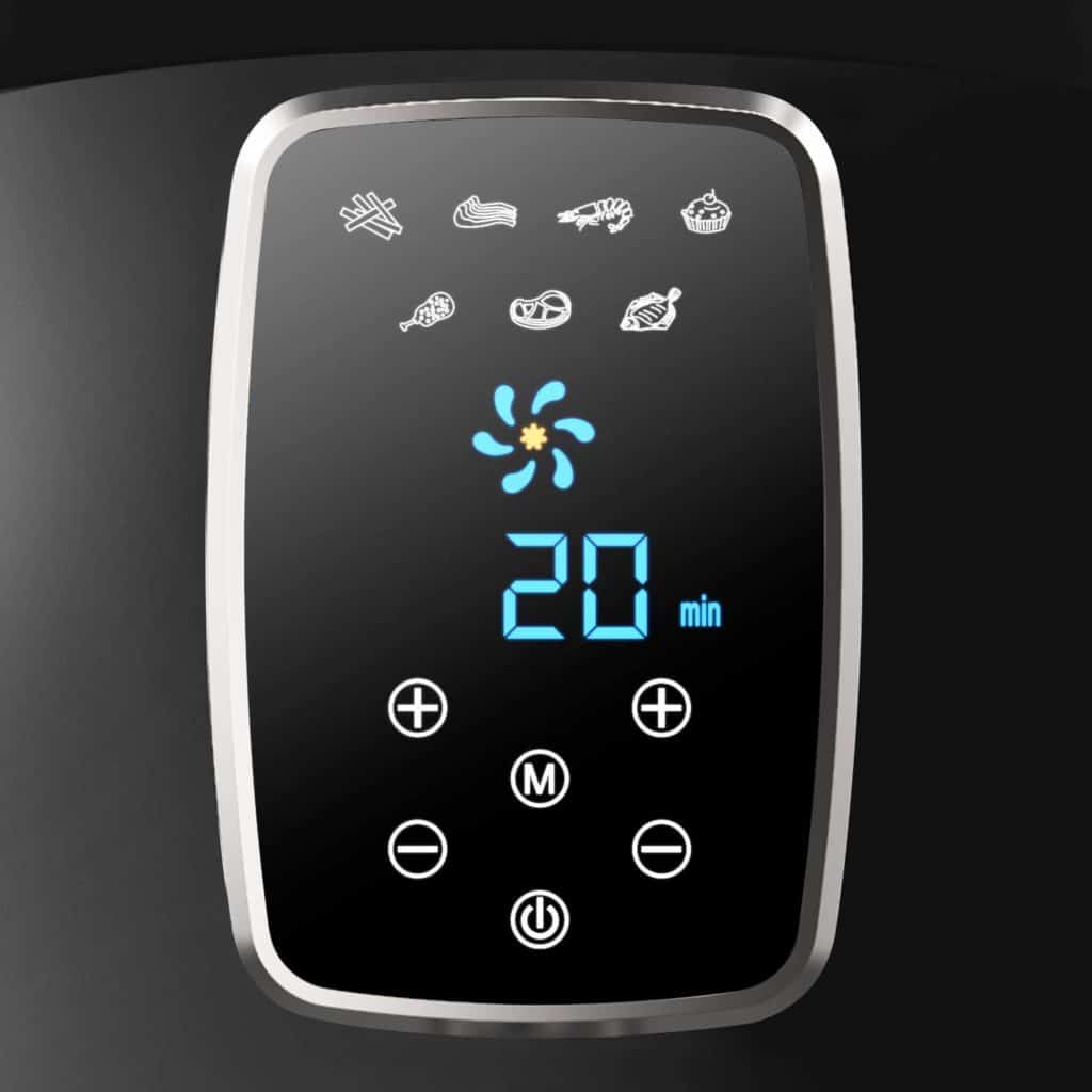 Temperature control and digital display.