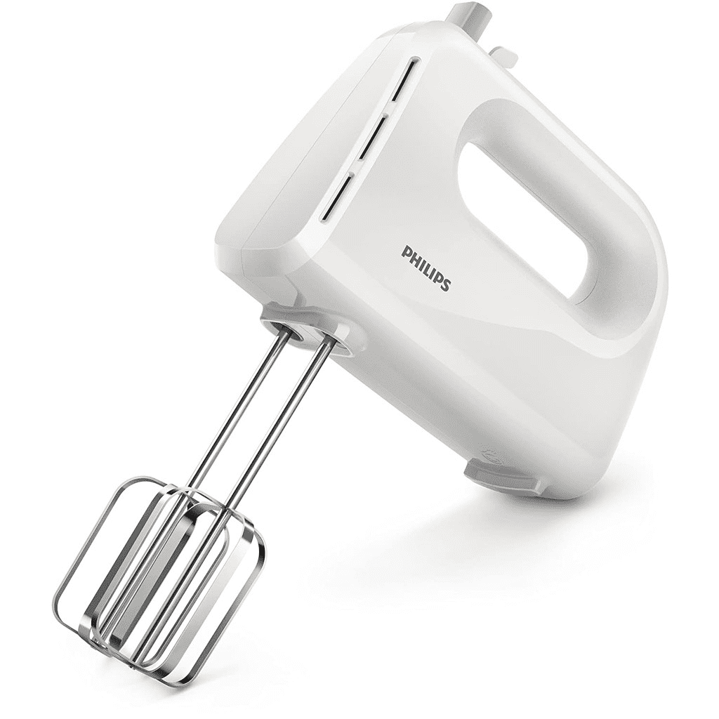 Portable and lightweight Philips hand mixer.