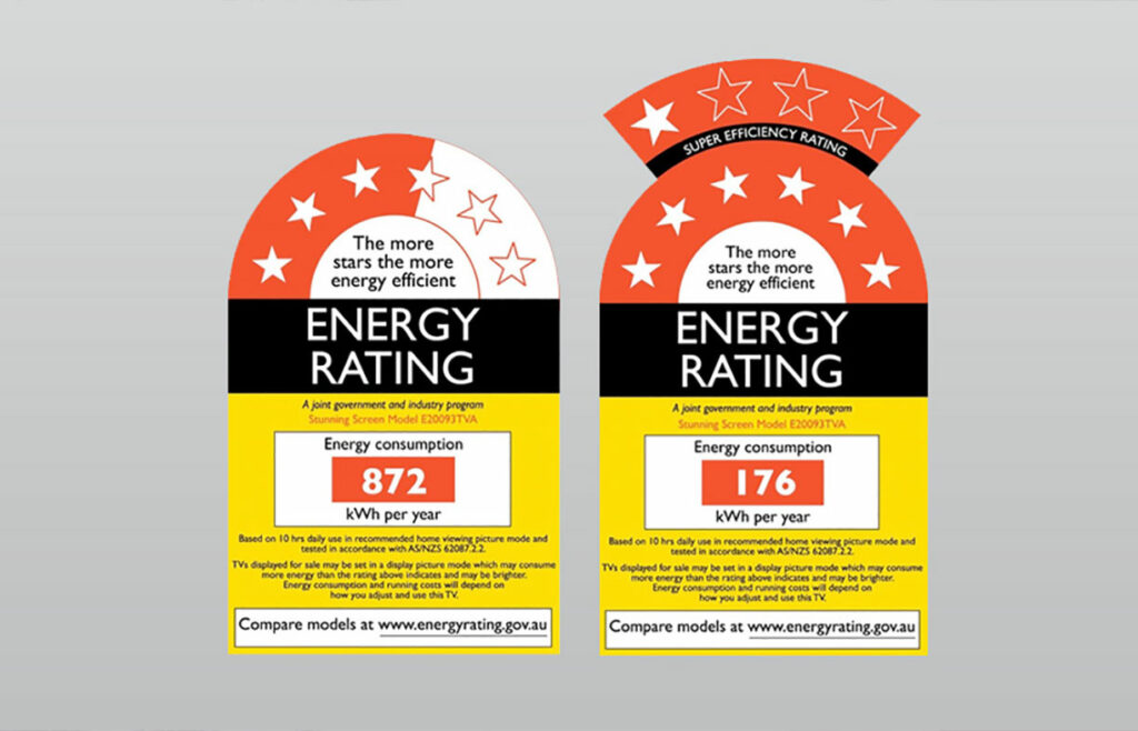 Example of energy efficiency label. The more the stars, the more the savings - Reduce the Fridge Power Consumption