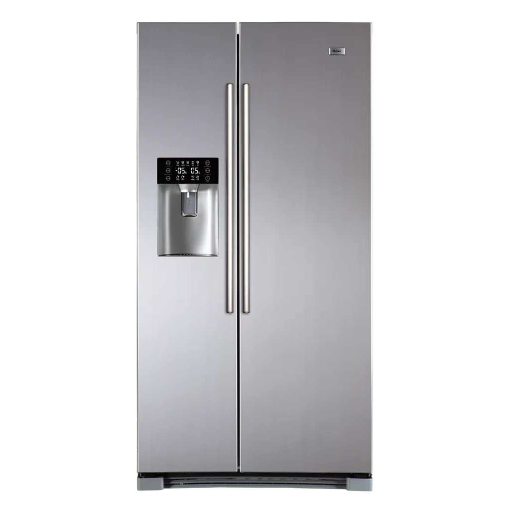 Haier fridge with stainless steel finish