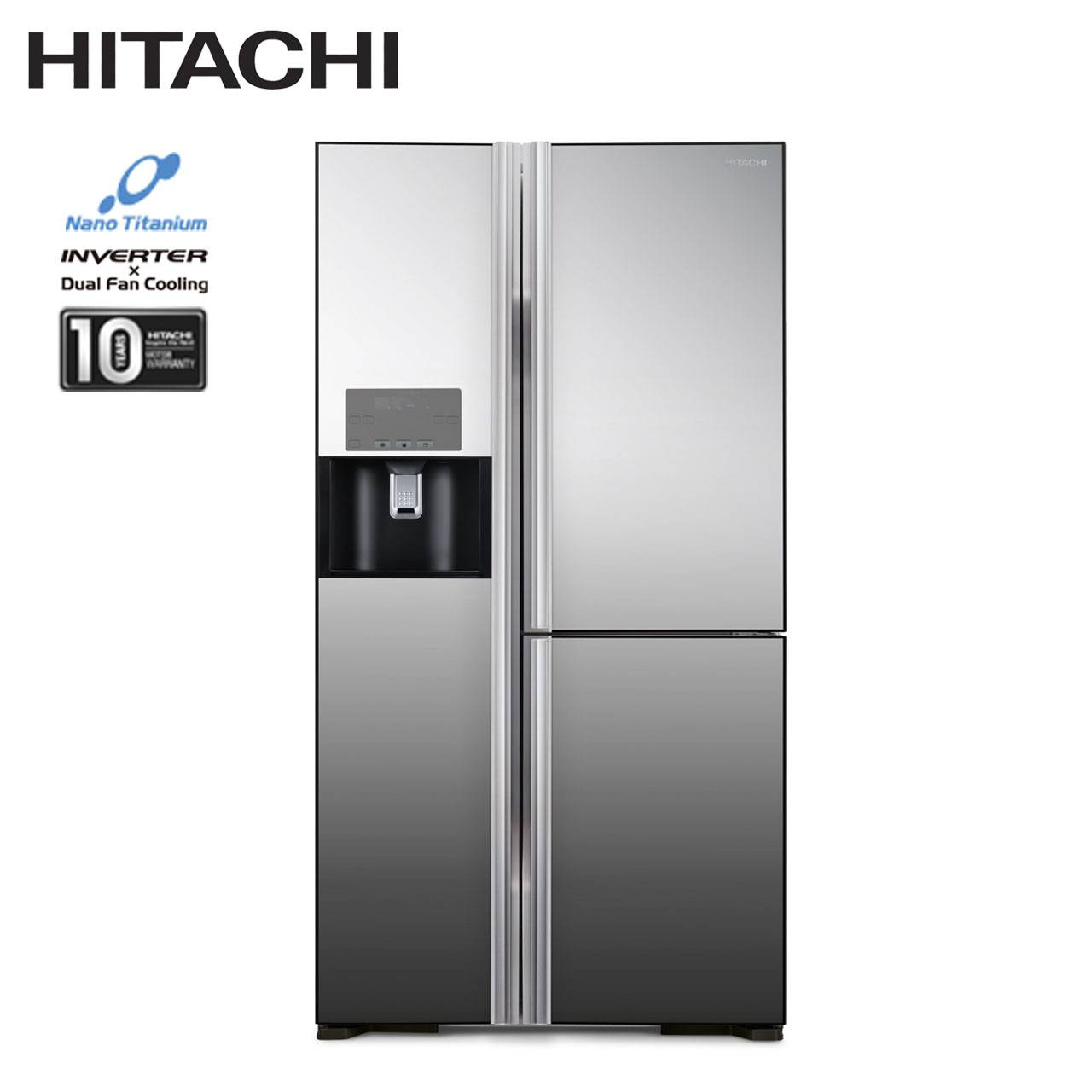 Hitachi R-M810GP2MX Side by Side Mirror Series 651L Refrigerator - 10 Peti Sejuk Hitachi Di Malaysia - ShopJourney