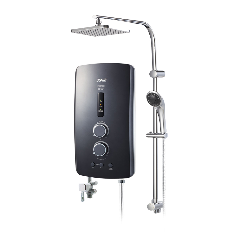 Alpha Water Heater - Alpha Instant Water Heater DC Pump/Rain Shower IM-9 Series - ShopJourney