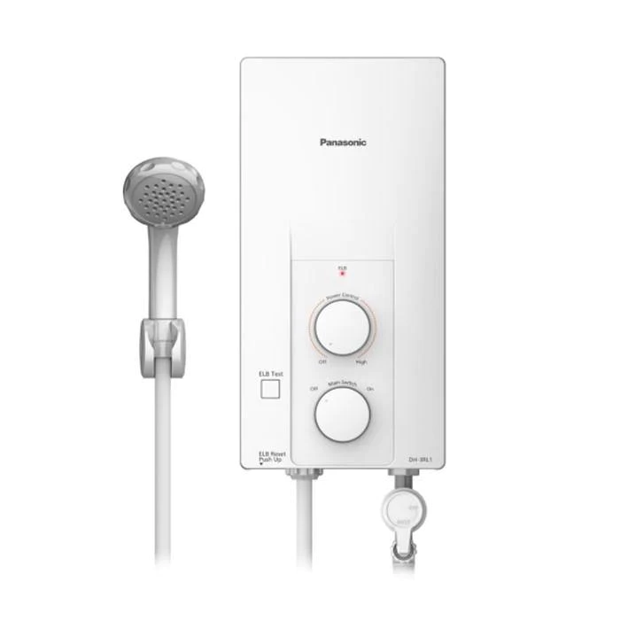 Electric water heater with shower head by Panasonic.